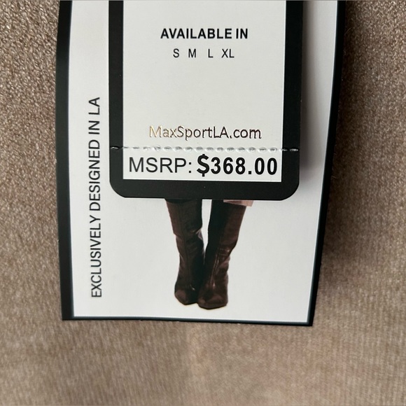 NEW Max Sport Medium Long Cardigan Jacket Tan Nude Faux Fur Designer Coat NWT - Picture 3 of 16